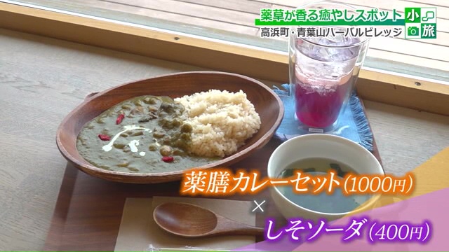 薬膳カレーとシソソーダ