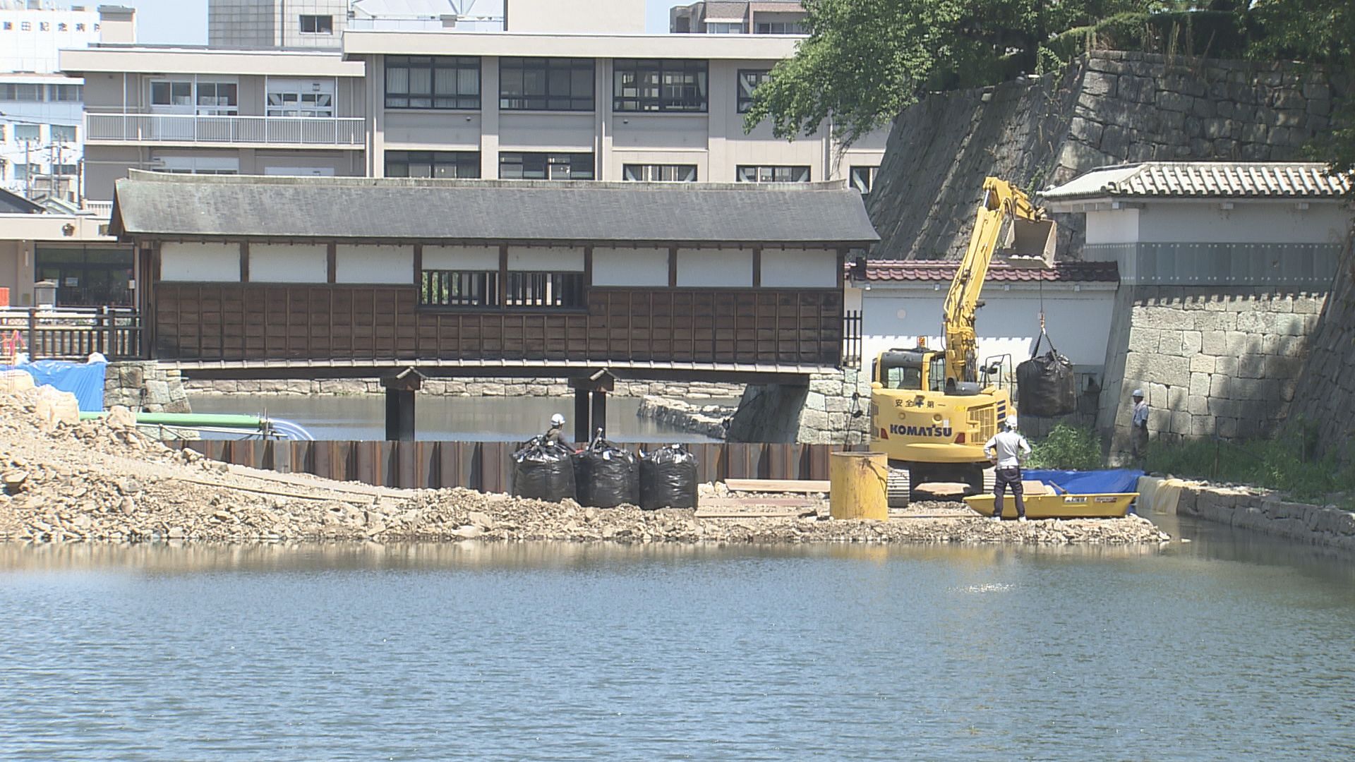 水抜きの準備作業