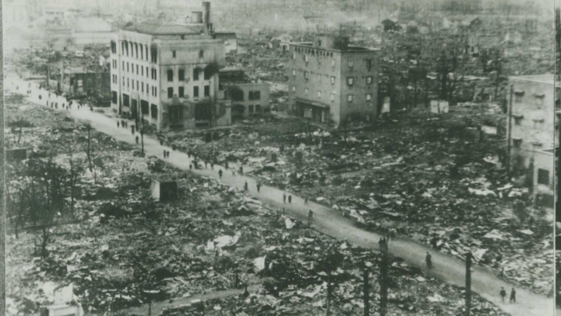 福井空襲で焼き尽くされた市街地