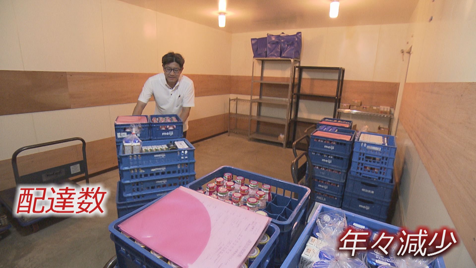 牛乳の配達件数は年々減少