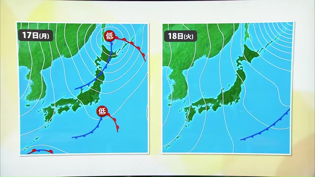 週明けの天気図