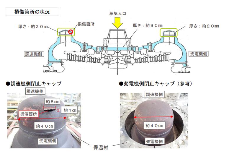 蒸気漏れが発生した箇所の状況（提供：関西電力）