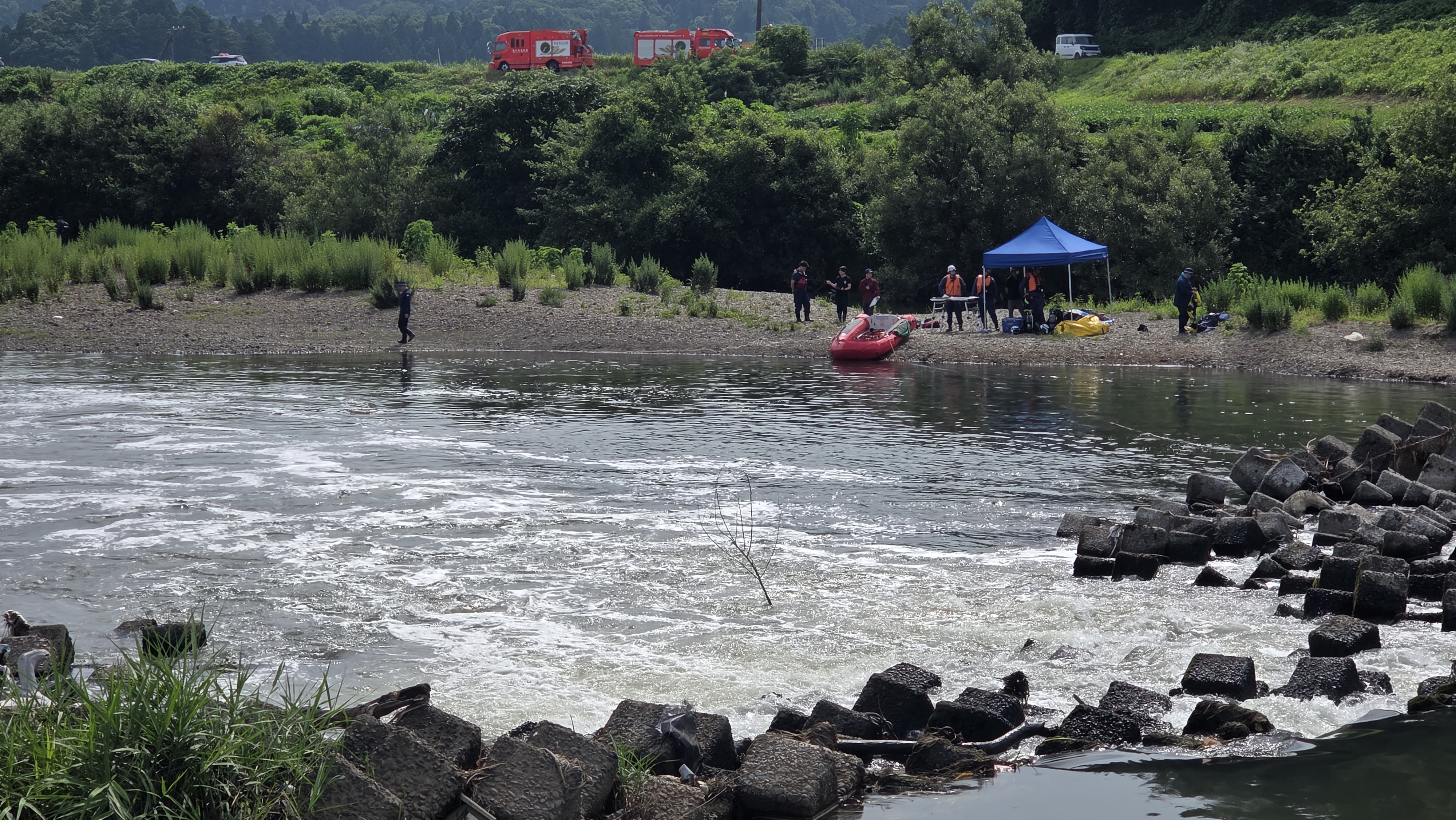 水難事故があった現場（11日午前9時頃）