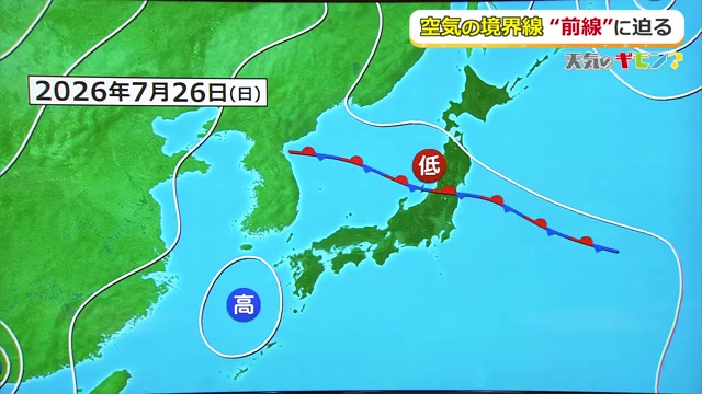 新潟で大雨となった2026年7月26日の天気図