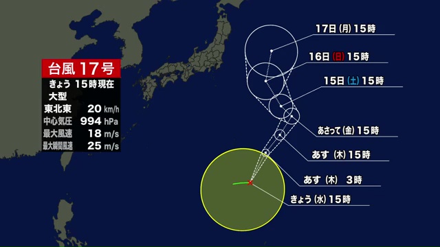 台風17号の進路予想