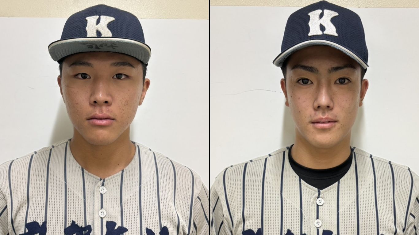 敦賀気比高校の管田彪翔選手（左）と村雲脩吾選手（右）