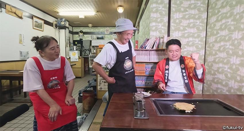 むすび商店街 田原町商店街で隊長ビックリのお好み焼きが登場